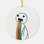 Regenboog met meme keramisch ornament (Voorkant)
