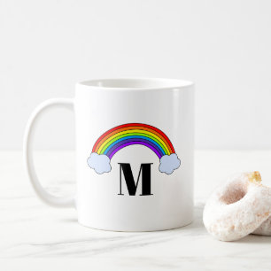 Regenboog met Monogram Initiaal Koffiemok