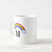Regenboog met Monogram Initiaal Koffiemok (Voorkant links)