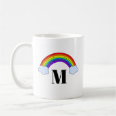 Regenboog met Monogram Initiaal Koffiemok (Links)