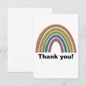 Regenboog met namaak roestige papieren textuur  bedankkaart (Voorkant / Achterkant)