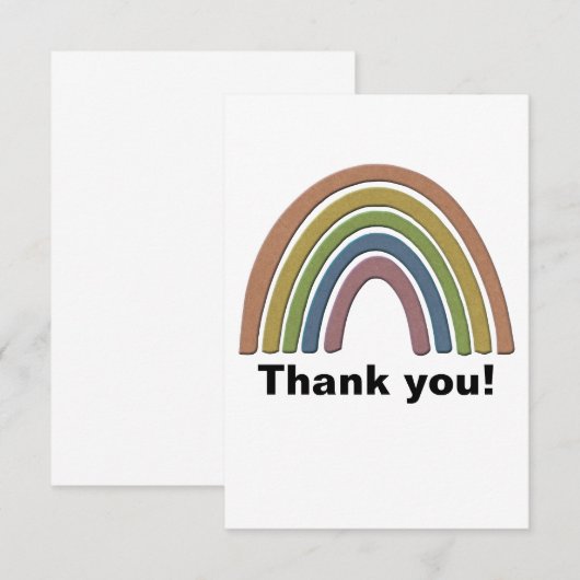 Regenboog met namaak roestige papieren textuur bedankkaart (Voorkant / Achterkant)