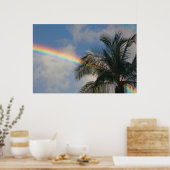Regenboog met palmboom poster (Keuken)