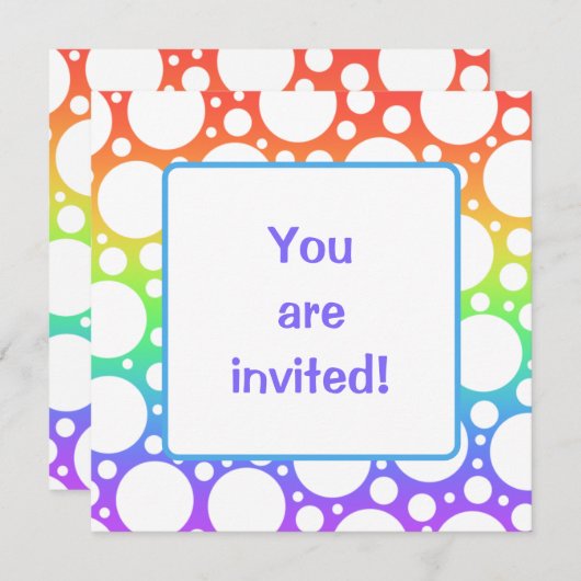 Regenboog met Polka Dots Blank Kaart (Voorkant / Achterkant)