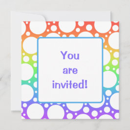 Regenboog met Polka Dots Blank Kaart