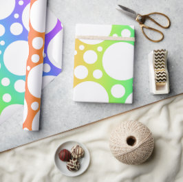 Regenboog met Polka Dots Cadeaupapier