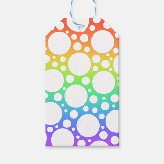 Regenboog met Polka Dots Gift Labels Cadeaulabel (Voorkant)