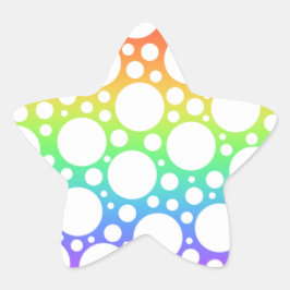 Regenboog met Polka Dots Ster Sticker