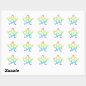 Regenboog met Polka Dots Ster Sticker (Vel)