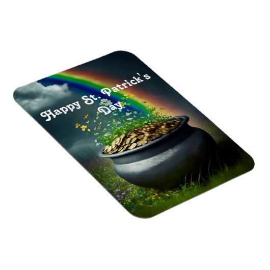 Regenboog met pot van gouden flexibele magneet (Rechterzijde)