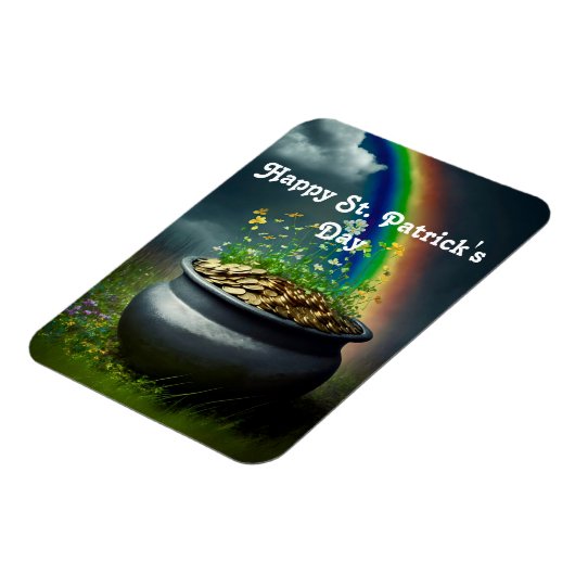 Regenboog met pot van gouden flexibele magneet (Linkerzijde)