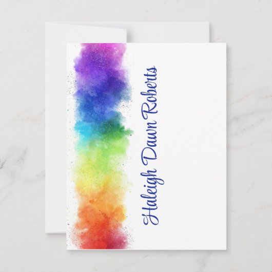 Regenboog met Royal Blue Afstuderen Kaart (Achterkant)