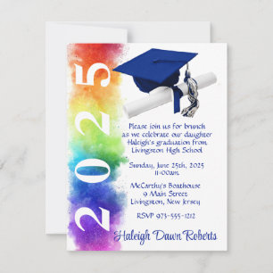Regenboog met Royal Blue Afstuderen Kaart