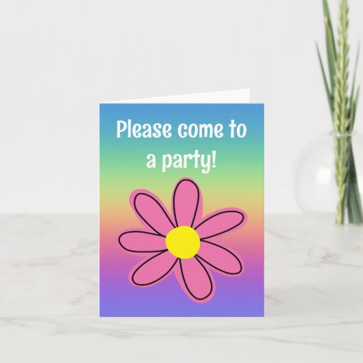 Regenboog met Roze Bloem Blank (Voorkant)