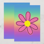 Regenboog met Roze Bloem Kaart (Voorkant / Achterkant)