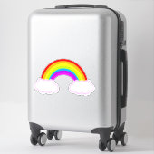 Regenboog met roze gevulde wolken - sticker (Koffer)
