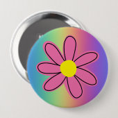 Regenboog met roze ventilatorButton Ronde Button 4,0 Cm (Voorkant /achterkant)