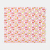 Regenboog met roze wolk fleece deken (Voorkant (Horizontaal))