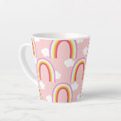 Regenboog met Roze Wolk Latte Mok (Linkerhoek)