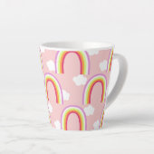 Regenboog met Roze Wolk Latte Mok (Rechterhoek)
