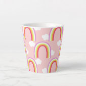 Regenboog met Roze Wolk Latte Mok (Voorkant)