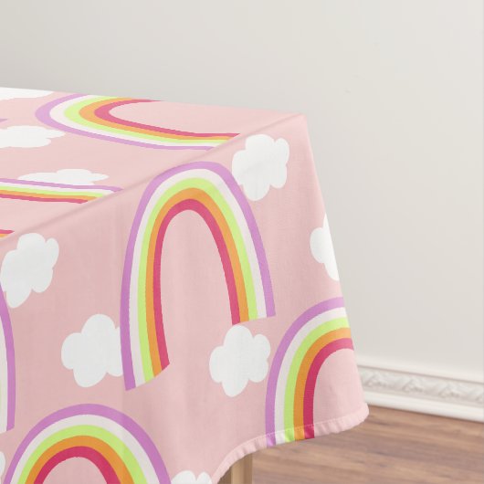Regenboog met roze wolk tafelkleed (Voorbeeld)