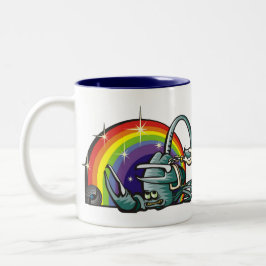 Regenboog met Scorpio Scorpion uit de jaren tachti Tweekleurige Koffiemok