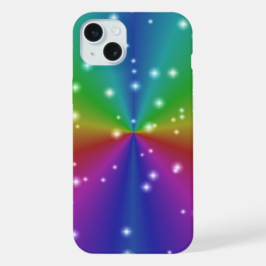 Regenboog met sterren iPhone hoesje (Achterkant)