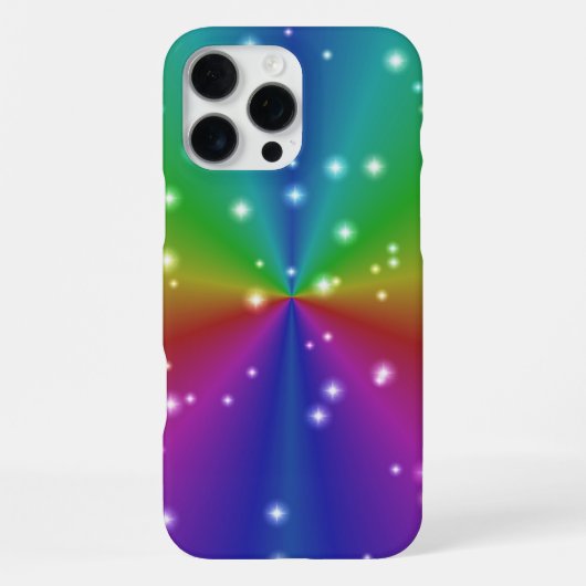 Regenboog met sterren iPhone hoesje (Achterkant)