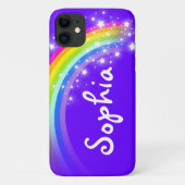 Regenboog met sterren paars vioolse sky douane Case-Mate iPhone case (Achterkant)