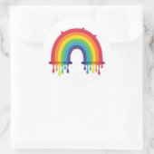 Regenboog met verf druppelt lgbtq+ ronde sticker (Tas)