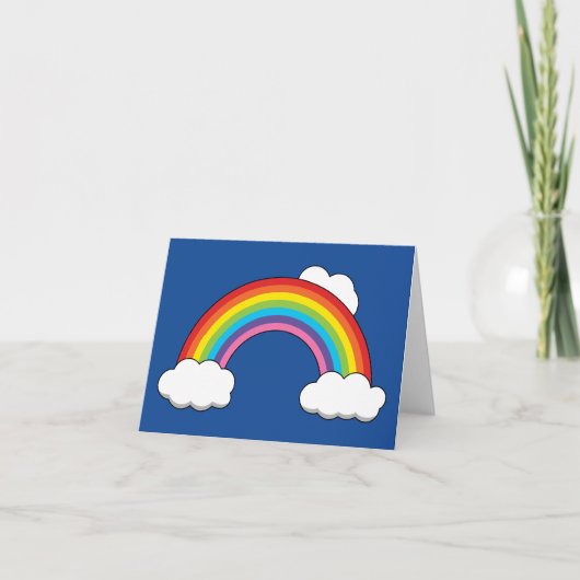Regenboog met Witte Wolken Bedankkaart (Voorkant)