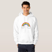 Regenboog met witte wolken hoodie (Voorkant volledig)