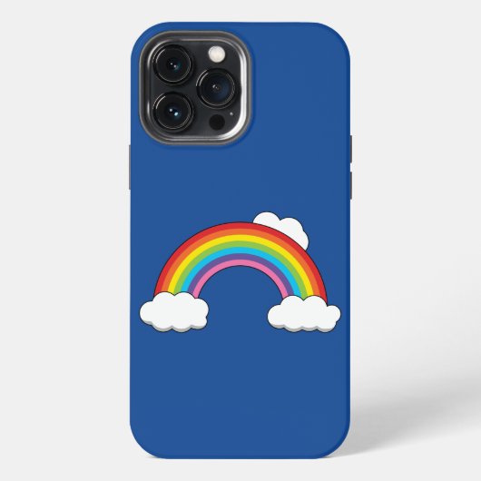 Regenboog met Witte Wolken iPhone Hoesje (Achterkant)
