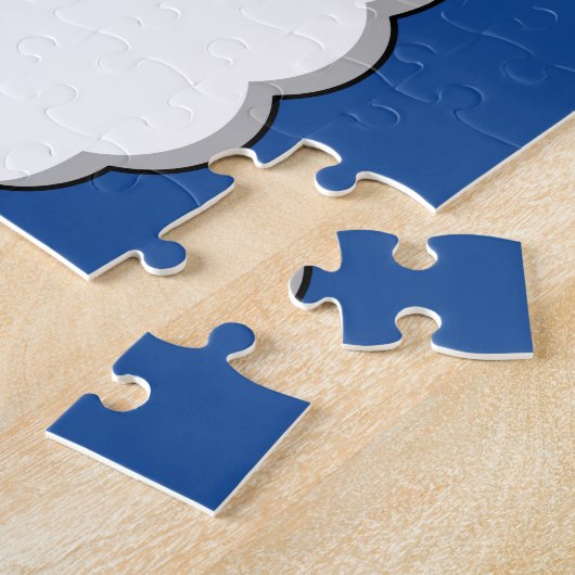 Regenboog met witte wolken legpuzzel (Zijkant)