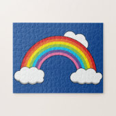 Regenboog met witte wolken legpuzzel (Horizontaal)