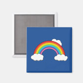 Regenboog met witte wolken magneet (Voorkant / Achterkant)