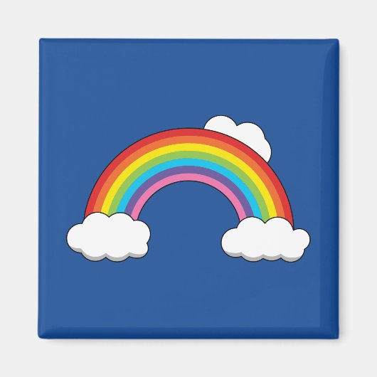 Regenboog met witte wolken magneet (Voorkant)