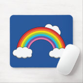 Regenboog met witte wolken muismat (Met muis)