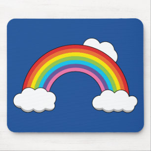 Regenboog met witte wolken muismat