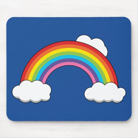 Regenboog met witte wolken muismat (Voorkant)
