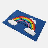 Regenboog met witte wolken | personaliseren deurmat (Schuin)