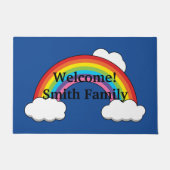 Regenboog met witte wolken | personaliseren deurmat (Voorkant)