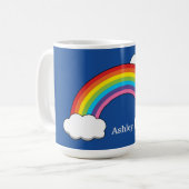 Regenboog met witte wolken | personaliseren koffiemok (Voorkant links)
