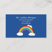 Regenboog met witte wolken | personaliseren visitekaartje (Voorkant)