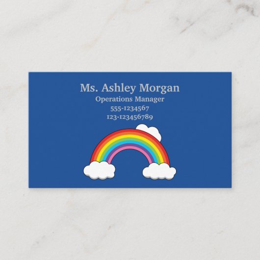 Regenboog met witte wolken | personaliseren visitekaartje (Voorkant)