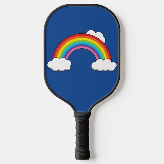 Regenboog met witte wolken pickleball paddle (Voorkant)