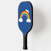 Regenboog met witte wolken pickleball paddle (Links)