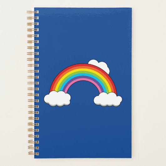 Regenboog met witte wolken planner (Voorkant)