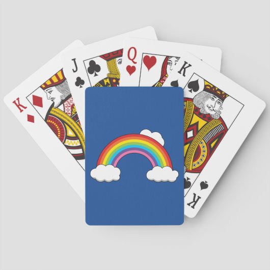 Regenboog met witte wolken pokerkaarten (Achterkant)